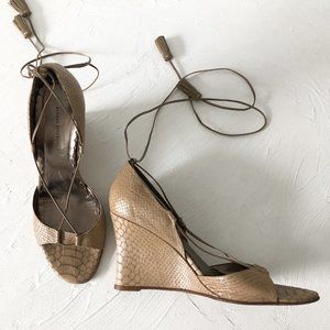 Banana Republic Wedge Sandles with Ankle Wrap - 9